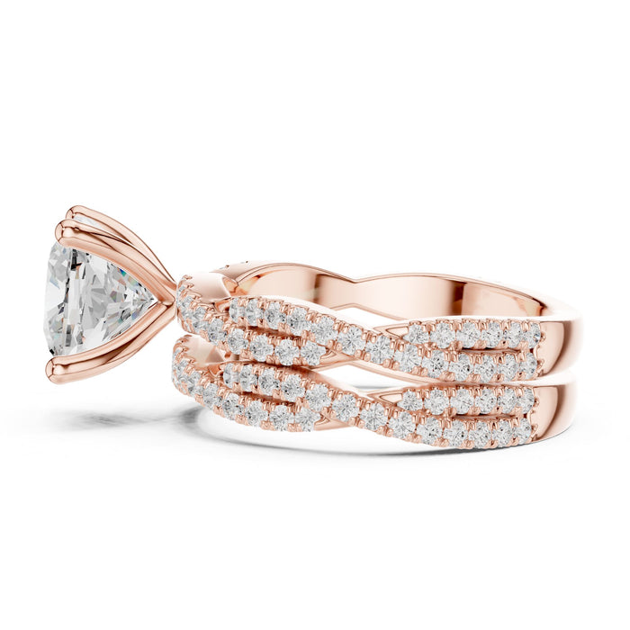 Cushion Lab Grown Diamond Split-Shank Engagement Ring yellow gold video