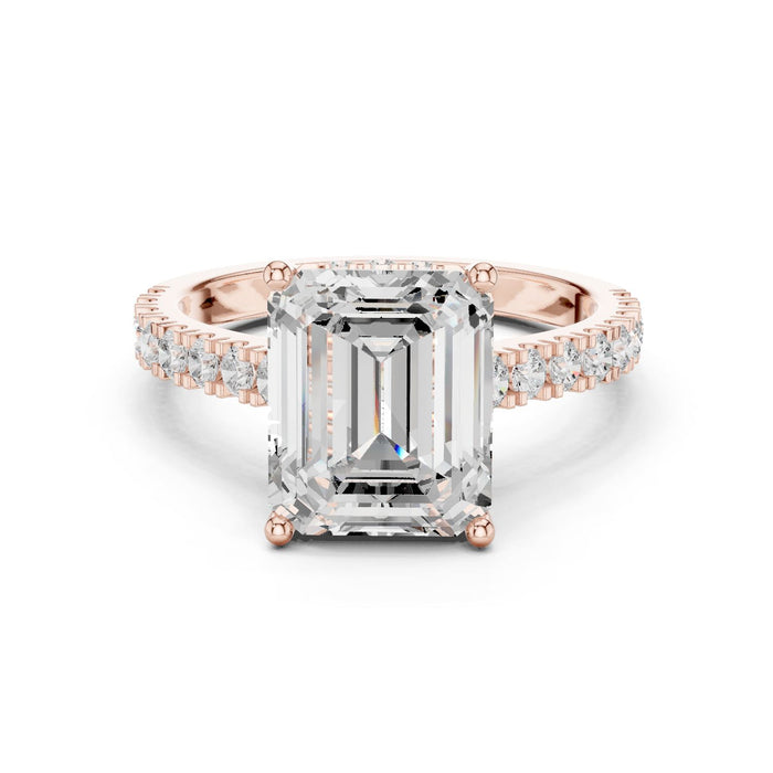 Emerald Lab Grown Diamond Split-Shank Engagement Ring yellow gold video