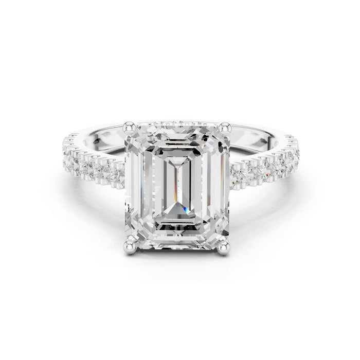 Emerald Lab Grown Diamond Split-Shank Engagement Ring rose gold video