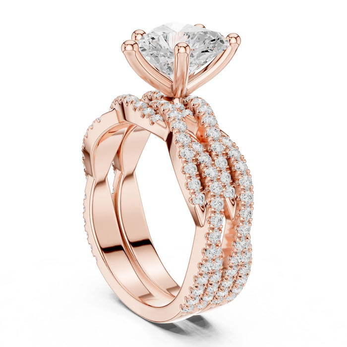 Heart Lab Grown Diamond Split-Shank Engagement Ring yellow gold video