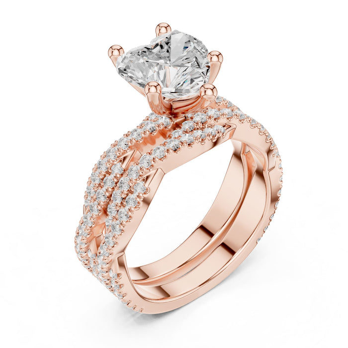 Heart Lab Grown Diamond Split-Shank Engagement Ring rose gold video