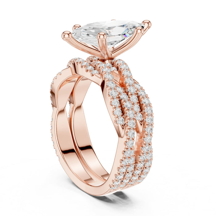 Marquise Lab Grown Diamond Split-Shank Engagement Ring yellow gold video