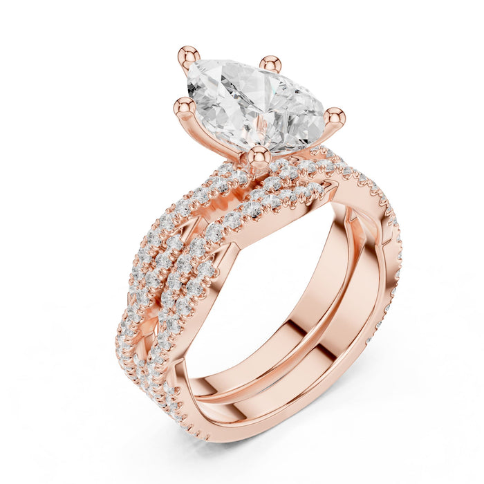 Pear Lab Grown Diamond Split-Shank Engagement Ring rose gold video
