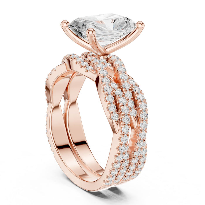 Radiant Lab Grown Diamond Split-Shank Engagement Ring yellow gold video