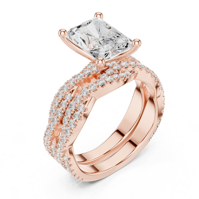 Radiant Lab Grown Diamond Split-Shank Engagement Ring rose gold video