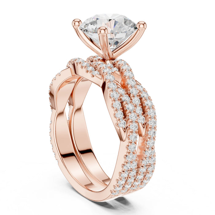 Round Lab Grown Diamond Split-Shank Engagement Ring yellow gold video