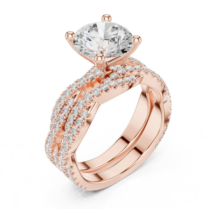 Round Lab Grown Diamond Split-Shank Engagement Ring rose gold video