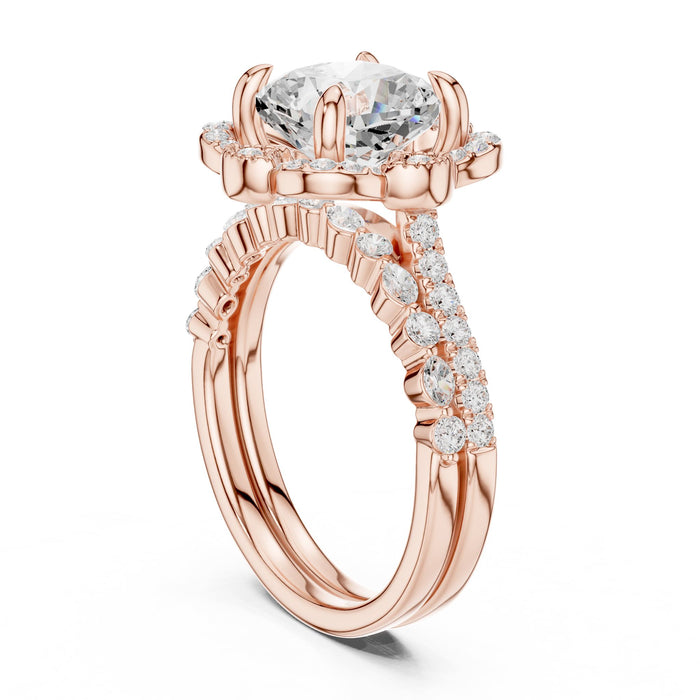 Cushion Lab Grown Diamond Halo Engagement Ring yellow gold video