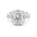 Cushion Lab Grown Diamond Halo Engagement Ring
