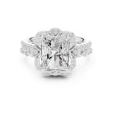 Radiant Lab Grown Diamond Halo Engagement Ring