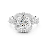 Round Lab Grown Diamond Halo Engagement Ring