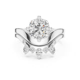 Cushion Lab Grown Diamond Side-Stone Engagement Ring