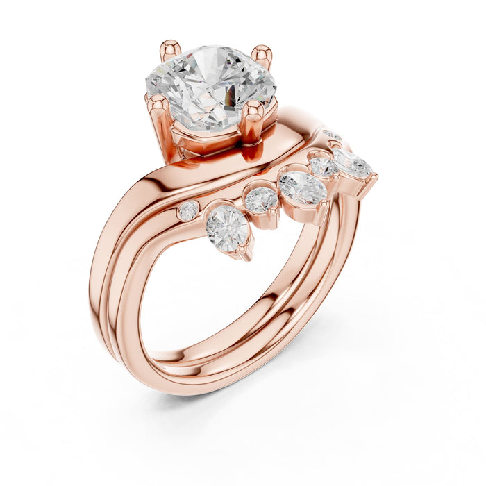 Cushion Lab Grown Diamond Side-Stone Engagement Ring rose gold video