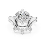 Oval Lab Grown Diamond Side-Stone Engagement Ring