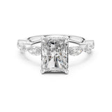 Radiant Lab Grown Diamond Side-Stone Engagement Ring