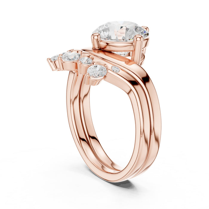 Round Lab Grown Diamond Side-Stone Engagement Ring yellow gold video