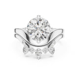 Round Lab Grown Diamond Side-Stone Engagement Ring