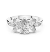 Pear Lab Grown Diamond Cluster Engagement Ring