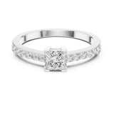 Princess Lab Grown Diamond Pave Engagement Ring