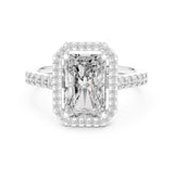 Emerald Lab Grown Diamond Halo Engagement Ring