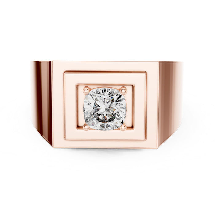 Cushion Lab Grown Diamond Bezel Engagement Ring rose gold video