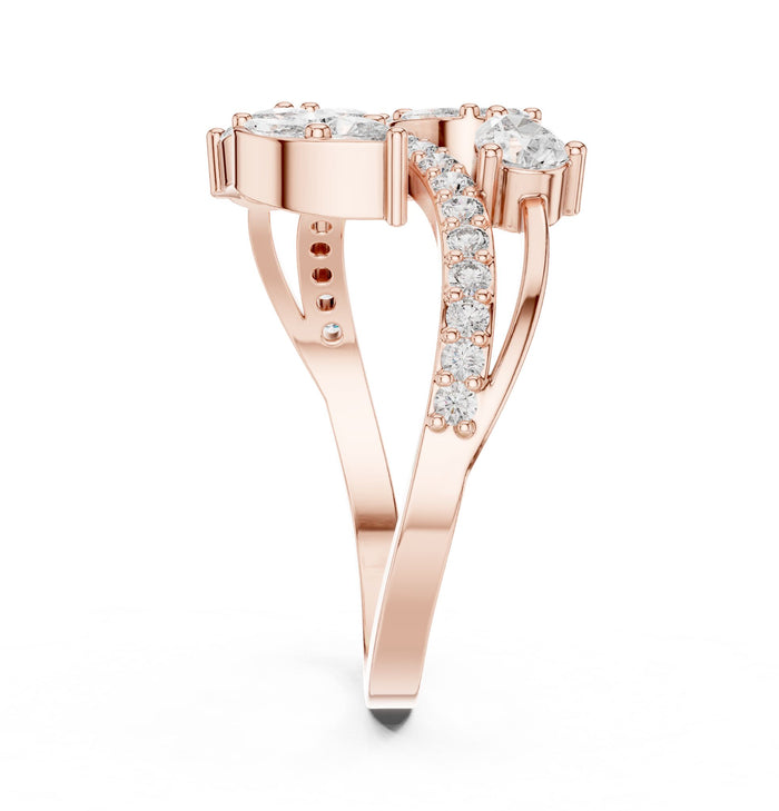 Pear Lab Grown Diamond Three-Stone Engagement Ring yellow gold video