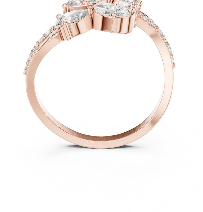 Pear Lab Grown Diamond Three-Stone Engagement Ring rose gold video