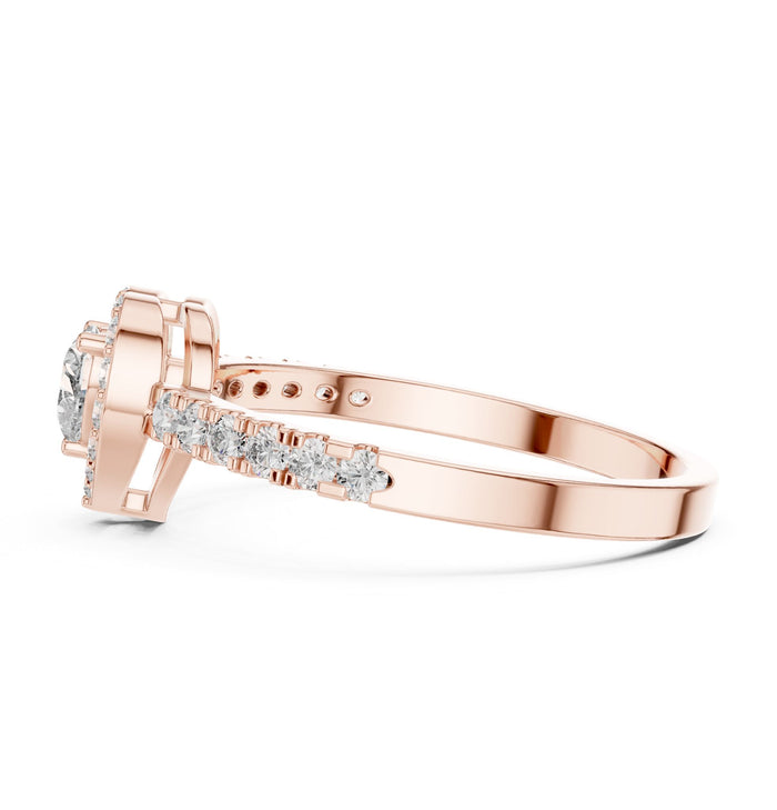 Heart Lab Grown Diamond Halo Engagement Ring yellow gold video