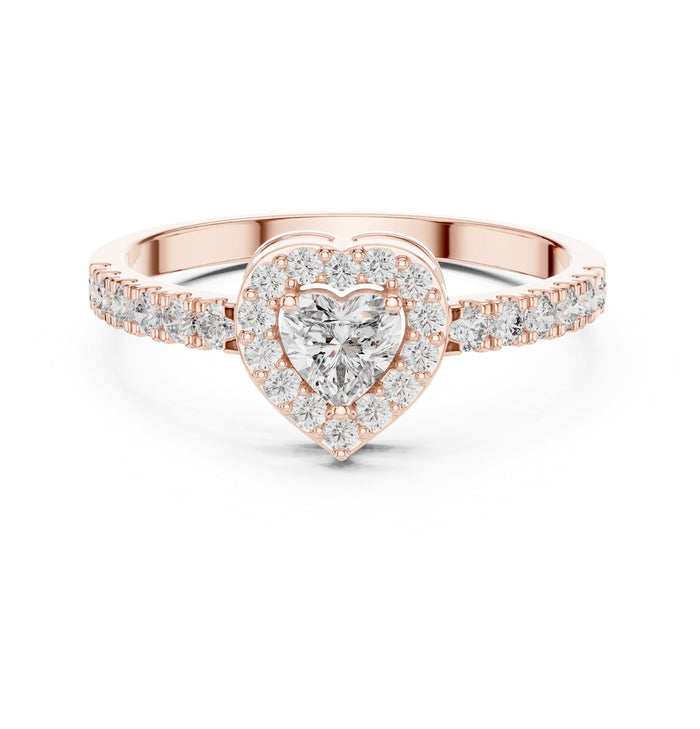 Heart Lab Grown Diamond Halo Engagement Ring rose gold video