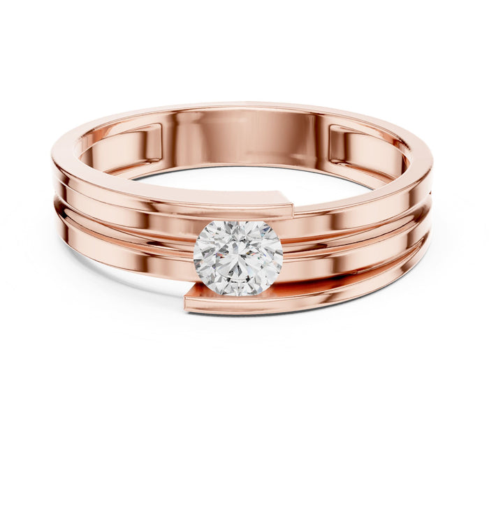 Round Lab Grown Diamond Bezel Engagement Ring rose gold video