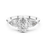 Pear Lab Grown Diamond Three-Stone Engagement Ring
