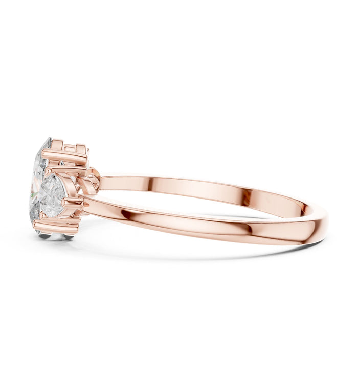Oval Lab Grown Diamond Three-Stone Engagement Ring yellow gold video