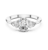 Oval Lab Grown Diamond Three-Stone Engagement Ring