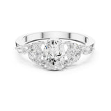 Oval Lab Grown Diamond Three-Stone Engagement Ring
