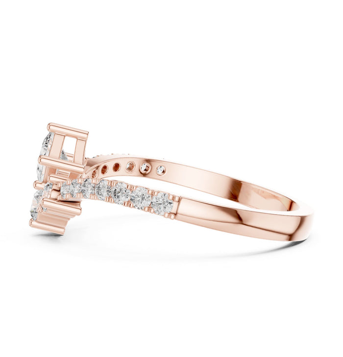 Princess Lab Grown Diamond Side-Stone Engagement Ring yellow gold video