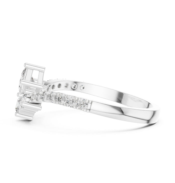 Princess Lab Grown Diamond Side-Stone Engagement Ring rose gold video