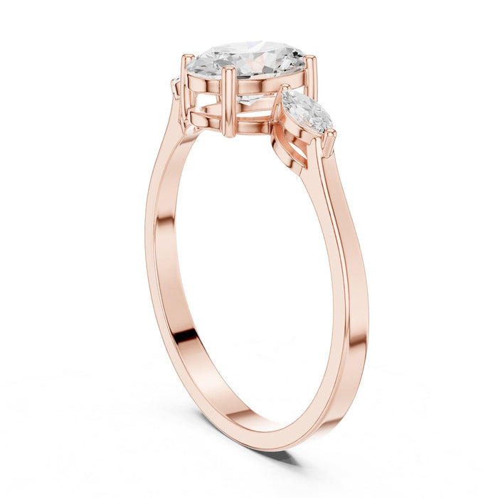 Oval Lab Grown Diamond Three-Stone Engagement Ring yellow gold video