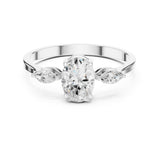 Oval Lab Grown Diamond Three-Stone Engagement Ring