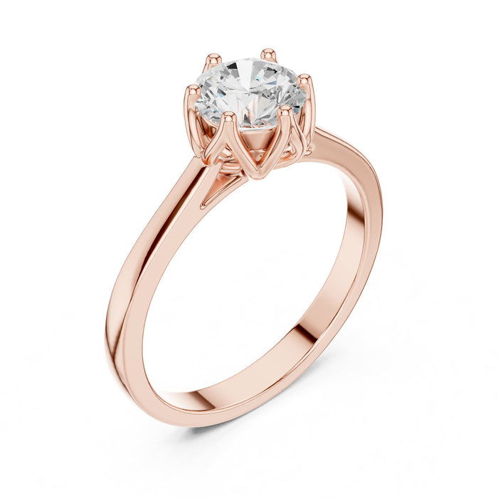 Round Lab Grown Diamond Solitaire Engagement Ring rose gold video