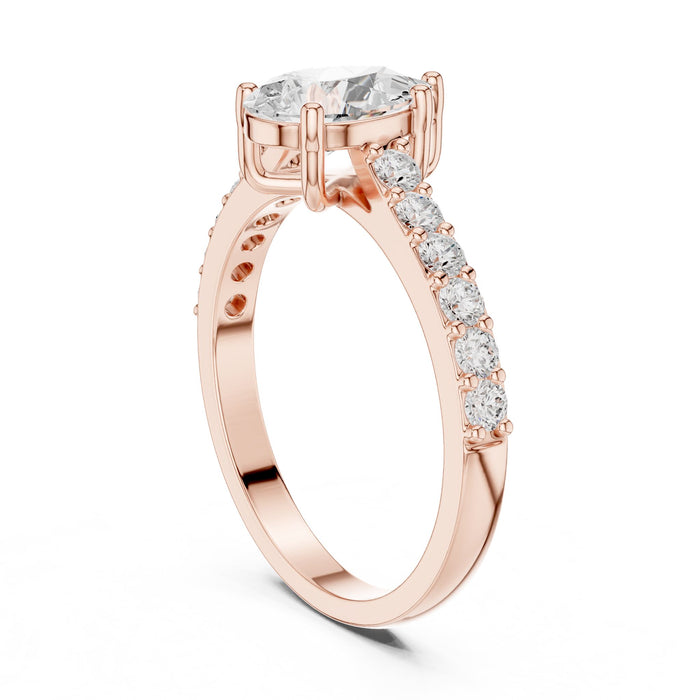 Pear Lab Grown Diamond Side-Stone Engagement Ring yellow gold video