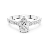 Pear Lab Grown Diamond Side-Stone Engagement Ring