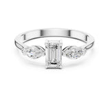 Emerald Lab Grown Diamond Three-Stone Engagement Ring