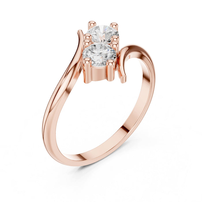 Round Lab Grown Diamond Side-Stone Engagement Ring rose gold video