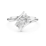 Round Lab Grown Diamond Side-Stone Engagement Ring