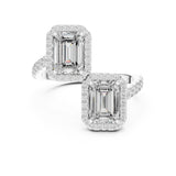 Emerald Lab Grown Diamond Halo Engagement Ring