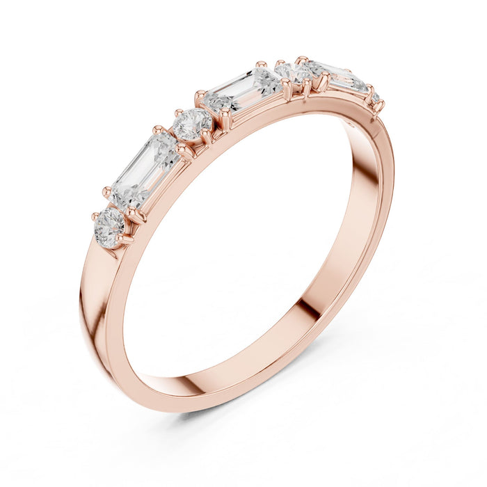 Emerald Lab Grown Diamond Side-Stone Engagement Ring rose gold video