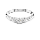 Round Lab Grown Diamond Side-Stone Engagement Ring
