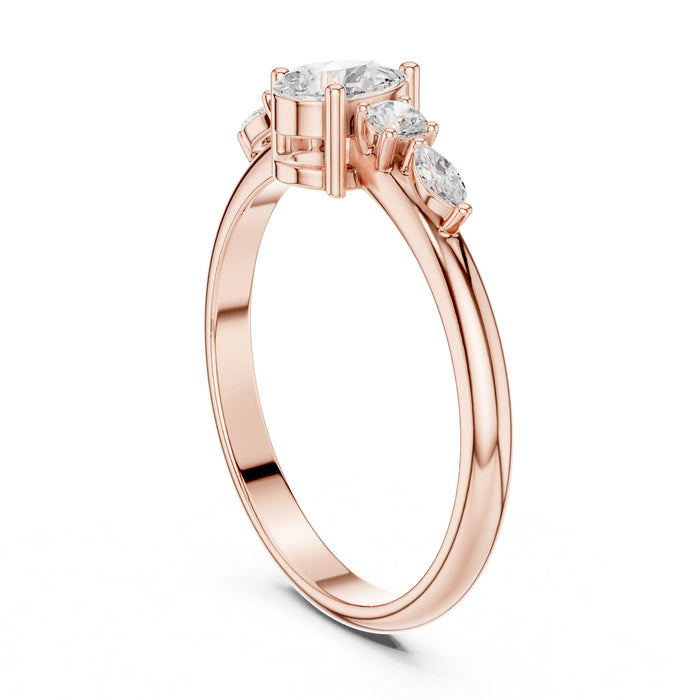 Pear Lab Grown Diamond Side-Stone Engagement Ring yellow gold video