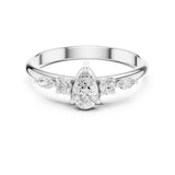 Pear Lab Grown Diamond Side-Stone Engagement Ring
