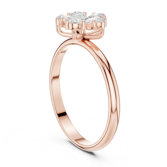 Pear Lab Grown Diamond Cluster Engagement Ring yellow gold video